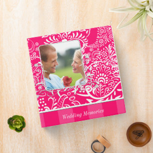 Wedding Planner Raspberry Paisley Engagement Photo Binder