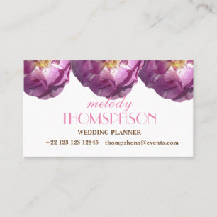 Wedding planner, Rose Rose Élégant Carte de visite