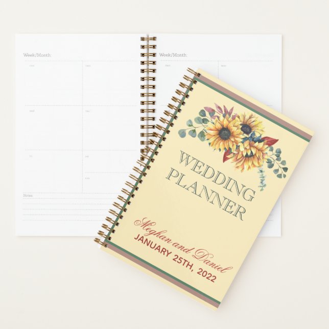 Wedding planner Russe des plantes de tournesol (Devant avec enveloppe)