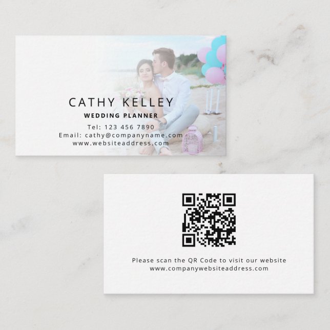 Wedding Planner with a QR Code Photo Business Card (Front/Back)