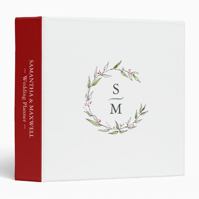 Wedding Planning Binder Custom Botanicals (Front/Spine)