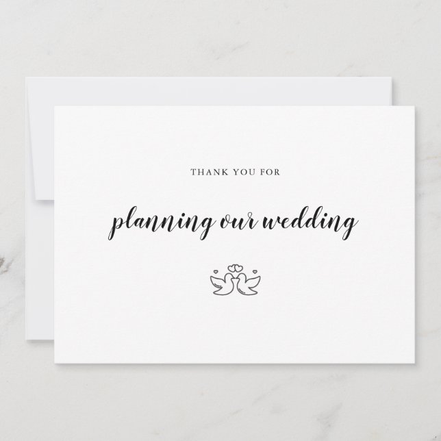 Wedding Planning Event Organizer  Thank You Card (Front)