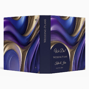 Wedding Plans-Abstract Blue Purple Gold- Binder
