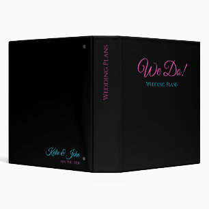 Wedding Plans-Blue and Pink-  Binder