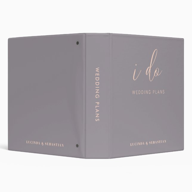 Wedding Plans  Elegant Blush Pink Modern Stylish Binder (Background)