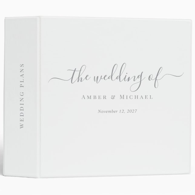 Wedding Plans | Simple Modern Elegant   Binder (Front/Spine)