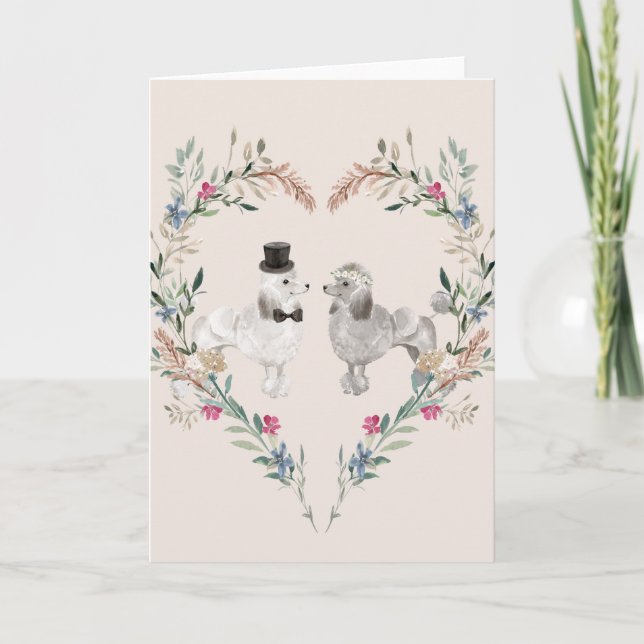 Wedding Poodles in Love Card (Front)