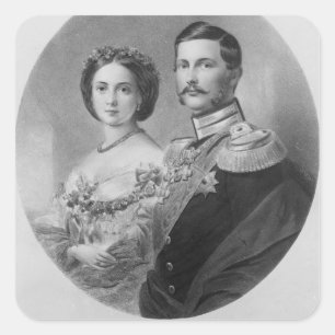 Wedding Portrait of Their Royal Highnesses Square Sticker