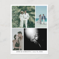 Wedding Postcard Guestbook Custom 4 Photo Template