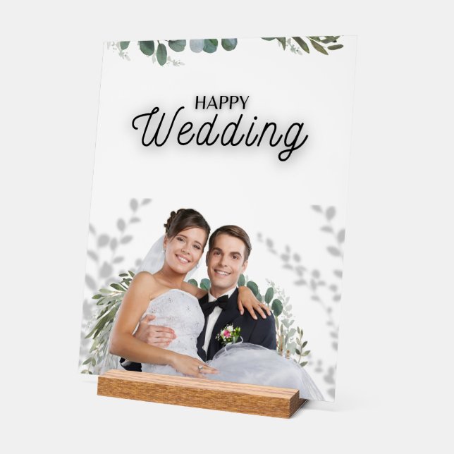 Wedding Poster – Elegant Bride & Groom Greenery De (Angle)