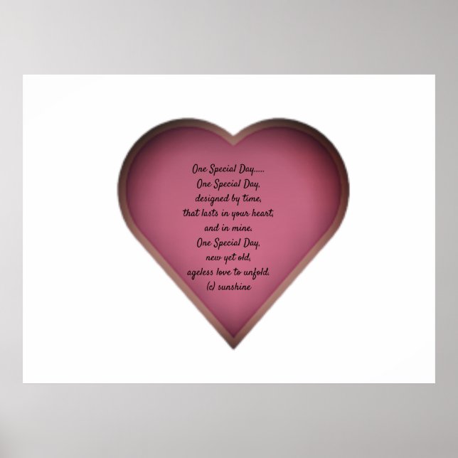 WEDDING POSTER ONE SPECIAL DAY POEM (Front)