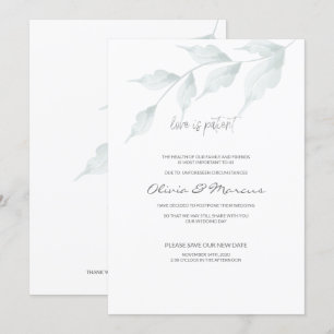 WEDDING Postponed Announcement Love is Patient