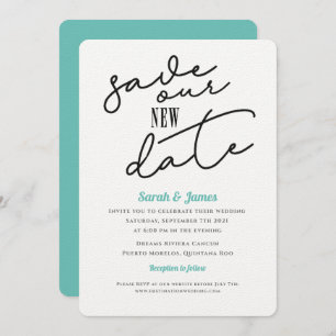 Wedding Postponed Save the NEW Date Invitation