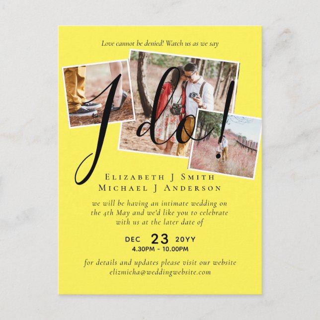 Wedding Postponement Change of Date Reception Postcard (Front)