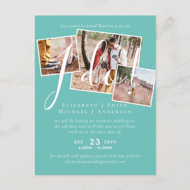 Wedding Postponement Change of Date Reception Postcard (Front)