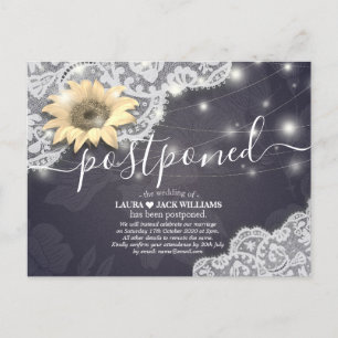 Wedding Postponement Change The Date Sunflowers Announcement Postcard