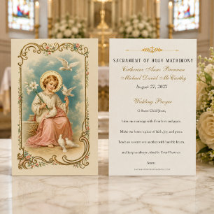 Wedding Prayer Card Child Jesus Catholic