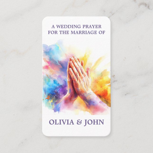 Wedding Prayer Card Praying For You Card (Front)