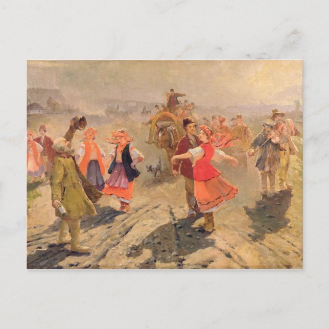Wedding procession in the Orel region Postcard (Front)