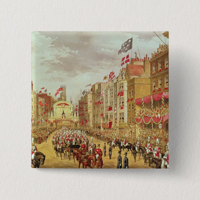 Wedding Procession of Edward, Prince of Wales 2 Inch Square Button (Front)