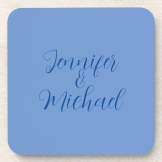 Wedding Professional Classical Blue Calligraphy Coaster