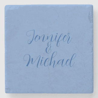 Wedding Professional Classical Blue Calligraphy Stone Coaster