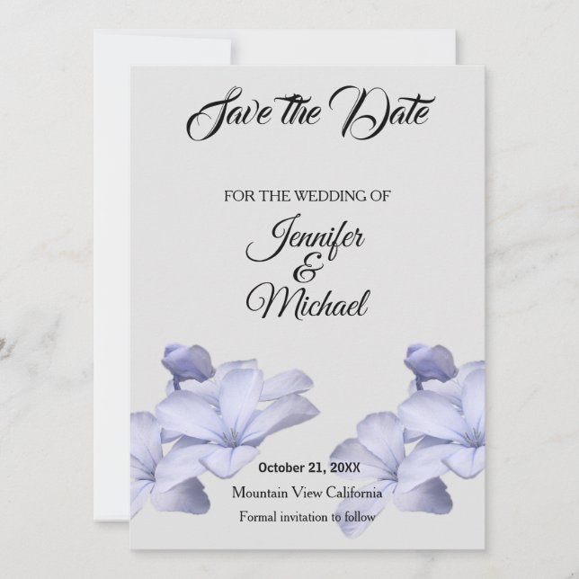Wedding Professional Classical Floral Save The Date (Front)