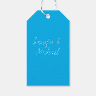 Wedding Professional Classical Handwriting Blue Gift Tags