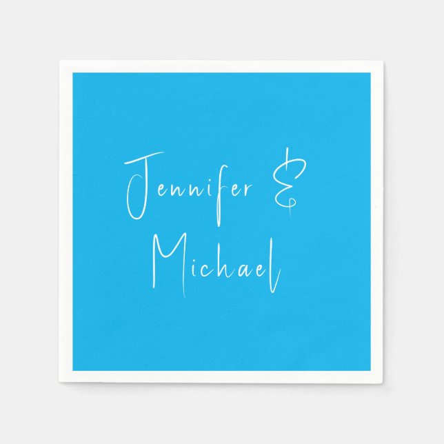 Wedding Professional Classical Sky Blue Napkin (Front)