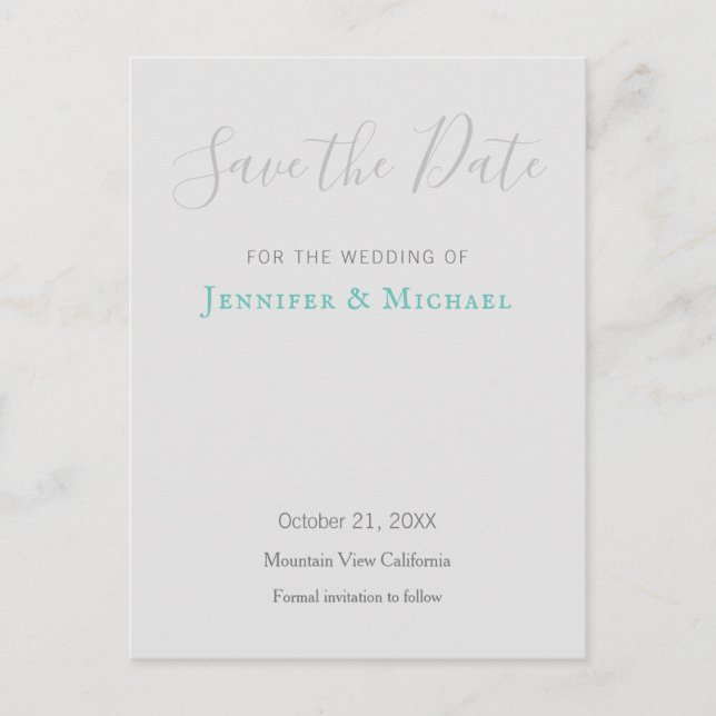 Wedding Professional Design Modern Save the Date Postcard (Front)