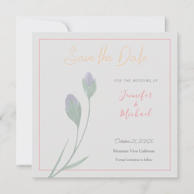 Wedding Professional Flower Design Save the Date Invitation (Front)