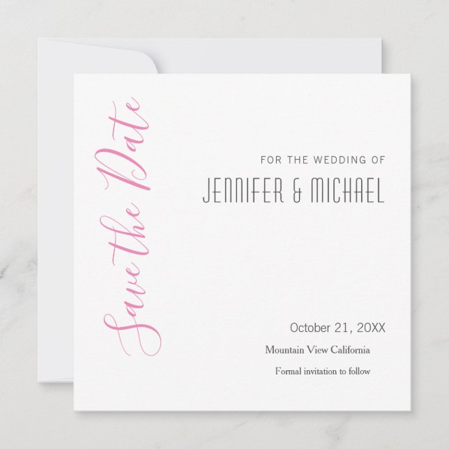 Wedding Professional Minimalist Modern Save The Date (Front)
