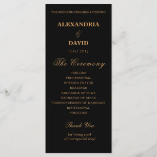 Wedding Program Black Red Dark Floral