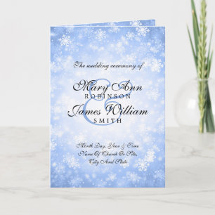 Wedding Program Blue Winter Wonderland Sparkle