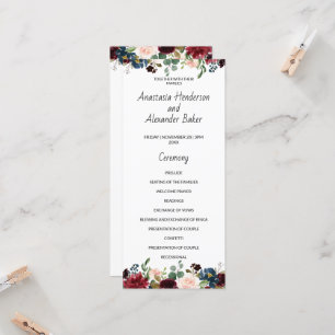 Wedding Program card.