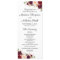 Wedding Program Cards with Marsala & Pink Flowers