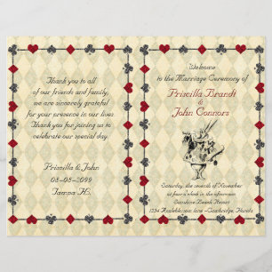 Wedding Program Ceremony,Alice in Wonderland
