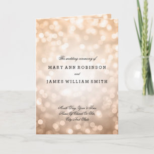 Wedding Program Copper Glitter Lights