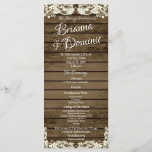 Wedding Program Country Barn Romance