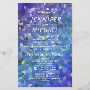 Wedding Program   Crystal Blue Lavender