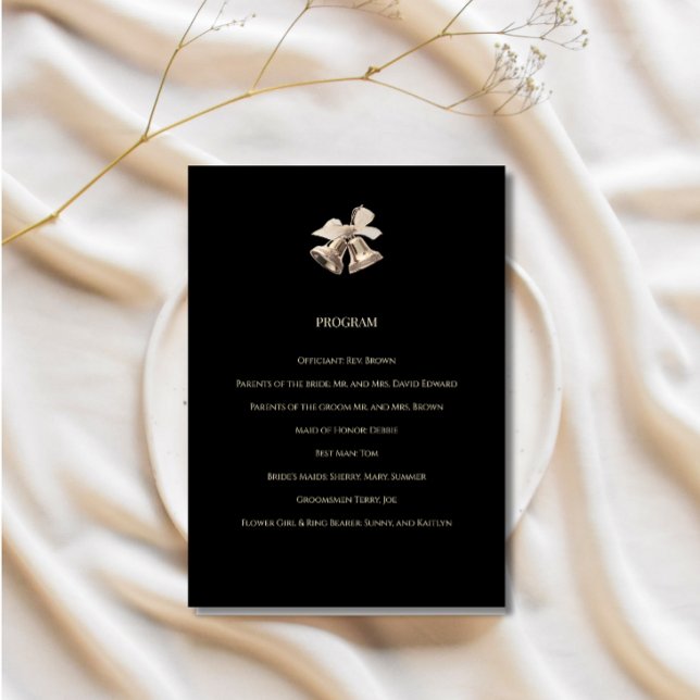Wedding Program Elegant Black And Gold (Creator Uploaded)