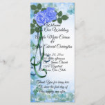 Wedding Program elegant Blue Roses teal ribbon<br><div class="desc">Wedding Program elegant Blue Roses teal ribbons.  Can be used for Church service,  civil service or dinner menu.Customize to fit any occasion. The text on this program is only a suggestion,  Personalize it to suit your needs.</div>