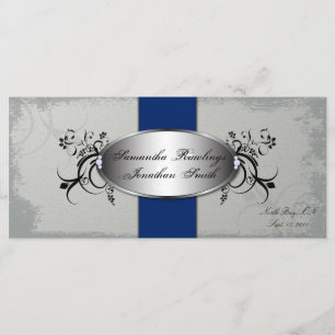 Wedding Program Elegant Grey Royal Vintage Floral