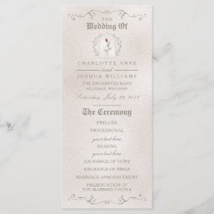 WEDDING PROGRAM   Elegant Red Rose of Beauty