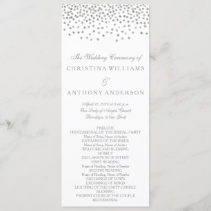 Wedding Program Elegant Silver Confetti