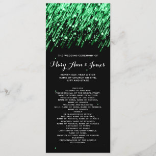 Wedding Program Falling Stars "Emerald Green"