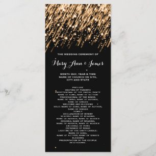 Wedding Program Falling Stars Gold