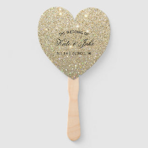 Wedding Program Fan - Gold Glitter Fab