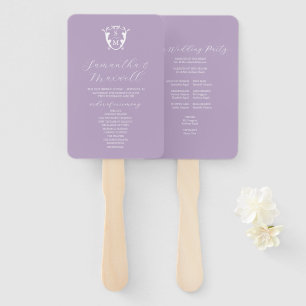 Wedding Program Fan Lilac Classic Monogram