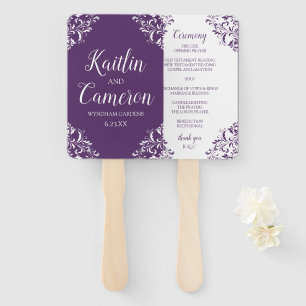 Wedding Program Fan   Nadine (Plum) 4x6